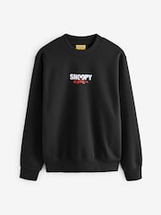 Black Snoopy License Graphic Crew Sweatshirt - Image 5 of 8