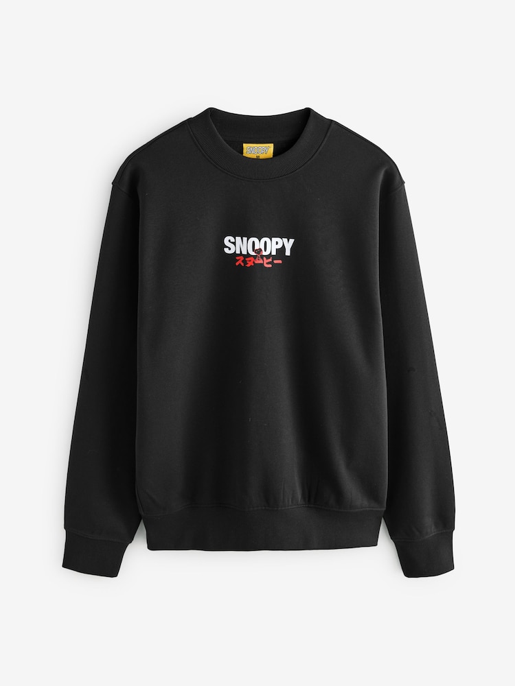 Black Snoopy License Graphic Crew Sweatshirt - Image 5 of 8