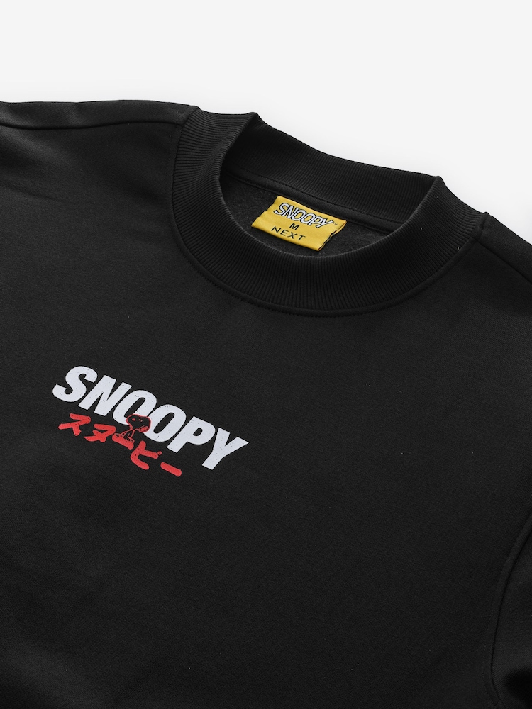 Black Snoopy License Graphic Crew Sweatshirt - Image 8 of 8