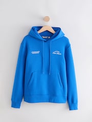 Cobalt Blue Graphic Print Hoodie - Image 6 of 9