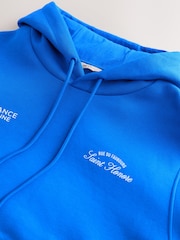Cobalt Blue Graphic Print Hoodie - Image 8 of 9