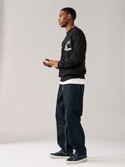 Black Crew Sweatshirt Hokusai Graphic License Crew Sweatshirt - Image 2 of 10