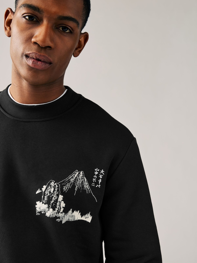 Noir - Sweat ras de cou Hokusai Graphic License - Image 5 of 10