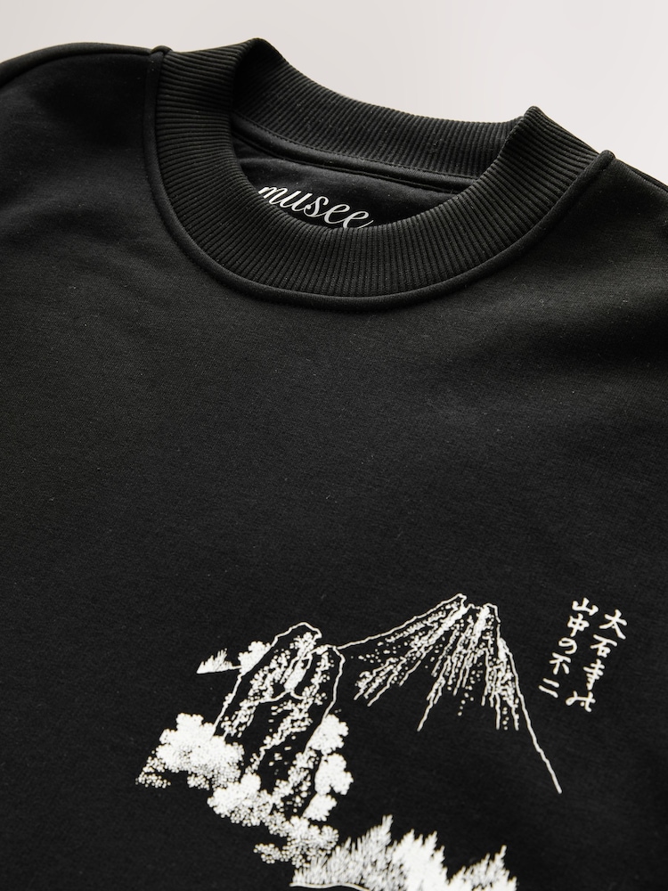 Noir - Sweat ras de cou Hokusai Graphic License - Image 9 of 10