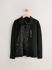Черный - Вышитая графическая куртка - Image 8 of 11