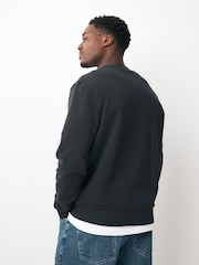 Black Embroidered Cotton Rich Crew Graphic Sweatshirt - Image 3 of 8