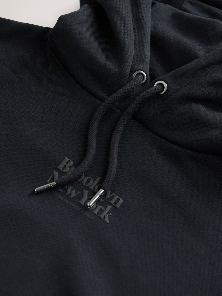 Black Brooklyn Graphic Print Hoodie - Image 7 of 7