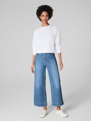 SPANXshape™ Every Wear Cropped Wide Leg Jeans (Stonewashed Blue) - Image 1 of 10