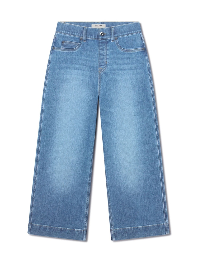 SPANXshape™ Every Wear Cropped Wide Leg Jeans (Stonewashed Blue) - Image 10 of 10