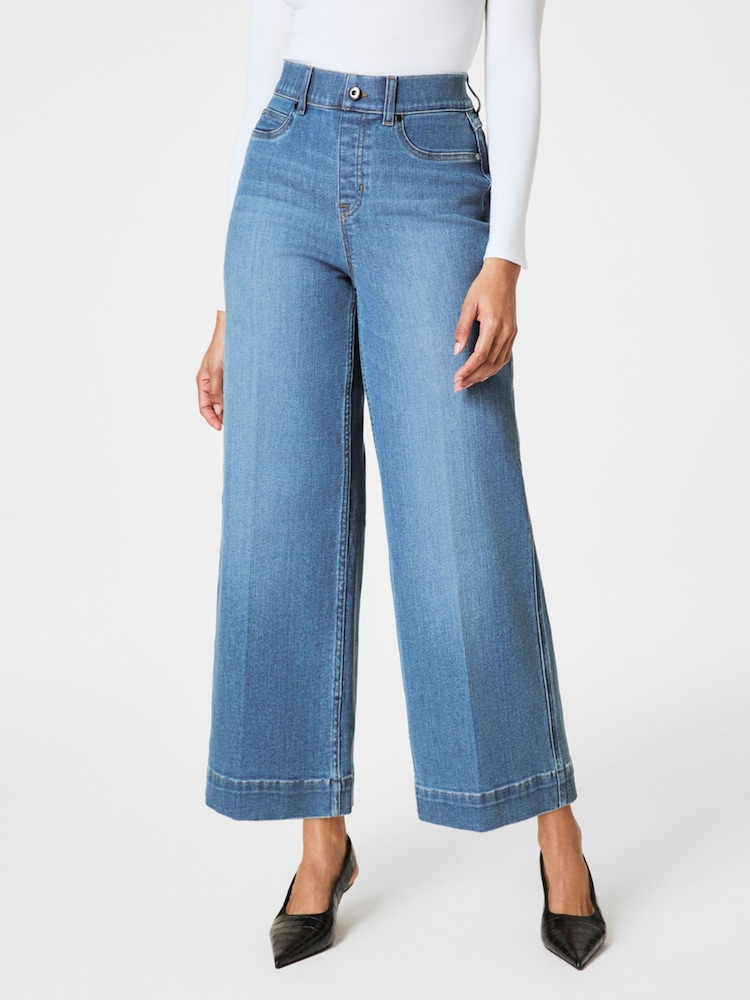 SPANXshape™ Every Wear Cropped Wide Leg Jeans (Stonewashed Blue) - Image 2 of 10
