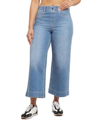 SPANXshape™ Every Wear Cropped Wide Leg Jeans (Stonewashed Blue) - Image 4 of 10