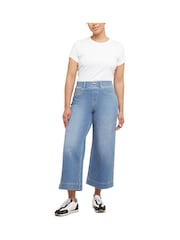 SPANXshape™ Every Wear Cropped Wide Leg Jeans (Stonewashed Blue) - Image 5 of 10