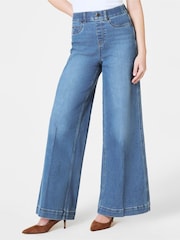 SPANXshape™ Every Wear Wide Leg Jeans (Stonewashed Blue) - Image 1 of 7