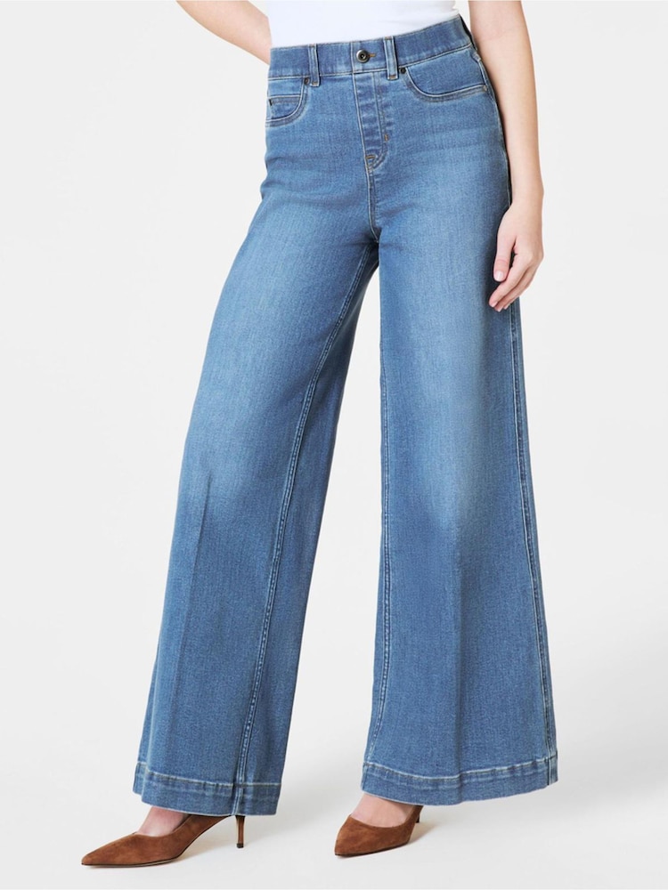SPANXshape™ Every Wear Wide Leg Jeans (Stonewashed Blue) - Image 1 of 7