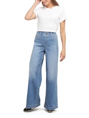 SPANXshape™ Every Wear Wide Leg Jeans (Stonewashed Blue) - Image 5 of 7