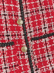 River Island Red Girls Check 100% Cotton Jacket - Image 4 of 4