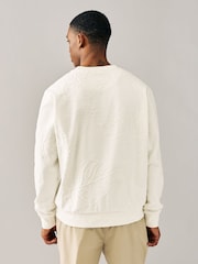 Écru neutre - Sweat ras du cou texturé haut de gamme - Image 4 of 8