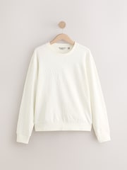 Écru neutre - Sweat ras du cou texturé haut de gamme - Image 6 of 8