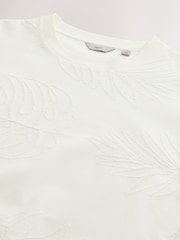 Écru neutre - Sweat ras du cou texturé haut de gamme - Image 7 of 8