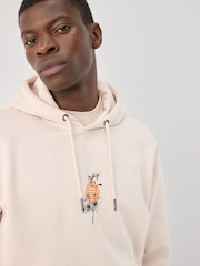 White Graphic Print Hoodie - Image 4 of 8