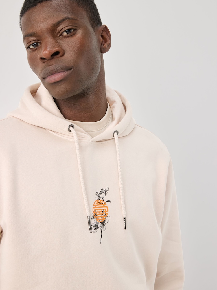 White Graphic Print Hoodie - Image 4 of 8