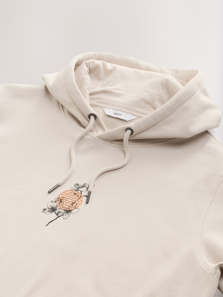 White Graphic Print Hoodie - Image 7 of 8