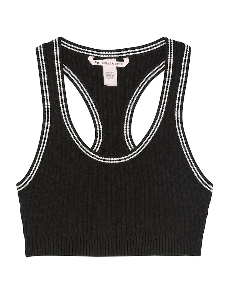 Zwart - Victoria's Secret - Kabelgebreide tank bralette met logo - Image 3 of 4