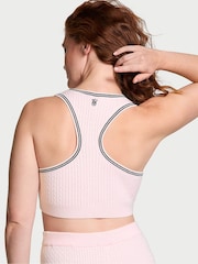 Heather roze met tulpenprint - Victoria's Secret - Kabelgebreide tank bralette met logo - Image 2 of 4