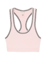 Heather roze met tulpenprint - Victoria's Secret - Kabelgebreide tank bralette met logo - Image 3 of 4