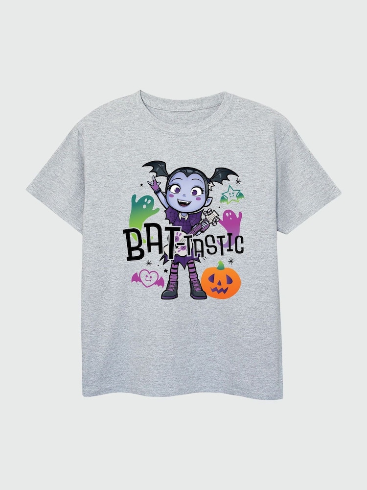 Brands In Grey Girls Disney Vampirina Halloween Bat Tastic Heather 100% Cotton T-Shirt - Image 2 of 3 Brands In Grey Girls Disney Vampirina Halloween Bat Tastic Heather 100% Cotton T-Shirt - Image 2 of 3