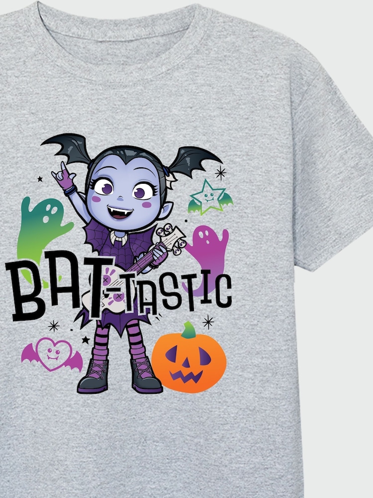 Brands In Grey Girls Disney Vampirina Halloween Bat Tastic Heather 100% Cotton T-Shirt - Image 3 of 3 Brands In Grey Girls Disney Vampirina Halloween Bat Tastic Heather 100% Cotton T-Shirt - Image 3 of 3