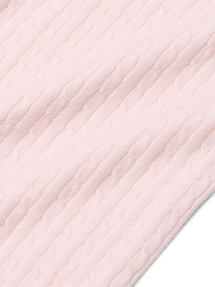 Victoria's Secret Heather Pink Petal Logo Cable Knit Flared Lounge Joggers - Image 4 of 4