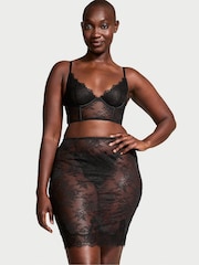 Victoria's Secret Black Rose Lace Bralette & Midi Skirt Set - Image 1 of 3