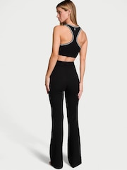 Victoria's Secret Black Logo Cable Knit Flared Lounge Joggers - Image 2 of 5