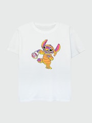 Brands In White Girls Disney Lilo And Stitch Halloween Trick Or Treat 100% Cotton T-Shirt - Image 2 of 3