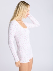 Boux Avenue Cream Rib Christmas Bear Fairisle Pattern Playsuit - Image 3 of 6