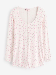 Boux Avenue Cream Rib Christmas Bear Fairisle Pattern Playsuit - Image 6 of 6