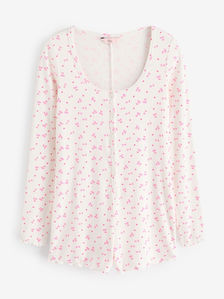 Boux Avenue Cream Rib Christmas Bear Fairisle Pattern Playsuit - Image 6 of 6