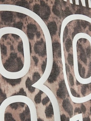 River Island Brown Girls Leopard Print 100% Cotton Sweatshirt - Image 5 of 5