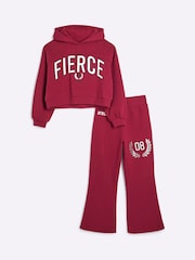 River Island Girls Fierce Cutout 100% Cotton Hoodie and Joggers Set - Bild 1 von 5