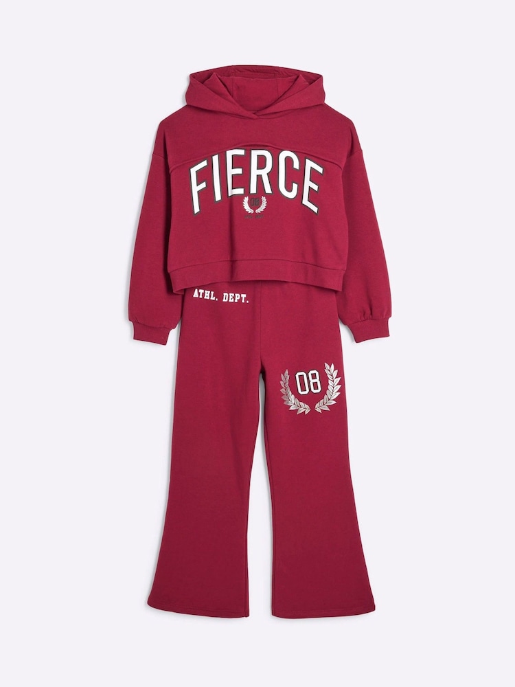 River Island Girls Fierce Cutout 100% Cotton Hoodie and Joggers Set - Bild 2 von 5