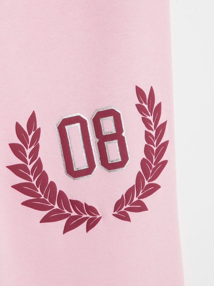 River Island Pink Girls Fierce Cutout 100% Cotton Hoodie & Joggers Set - Image 6 of 6
