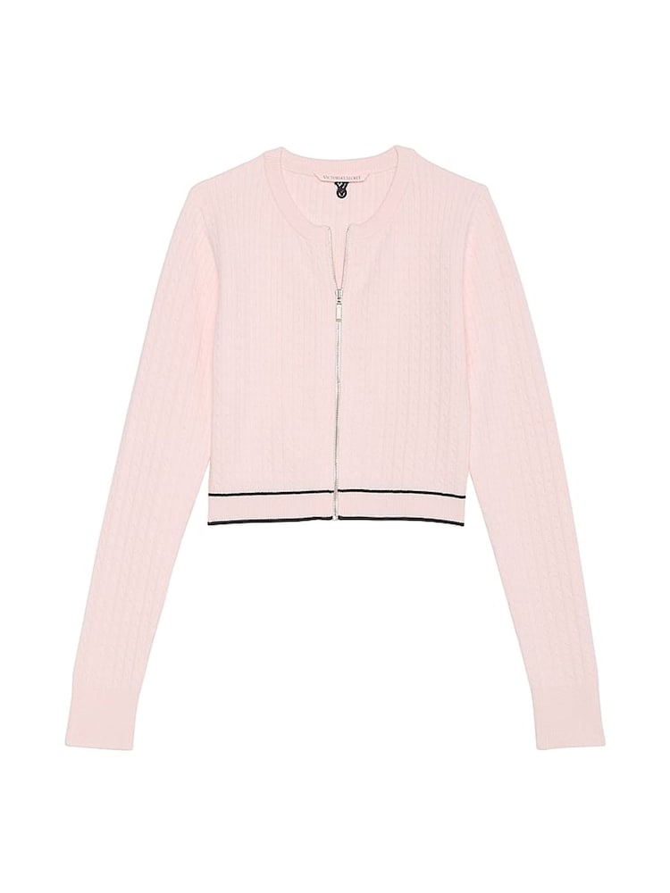 Heather roze met tulpenprint - Victoria's Secret-logo kabelgebreid slaapvest - Image 3 of 4
