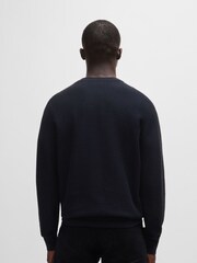 BOSS Navy Logo Patch Jumper - Image 2 of 5