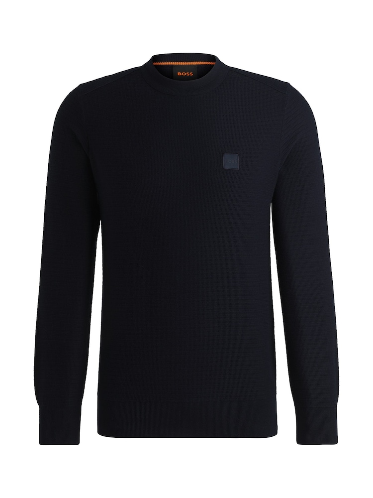 BOSS Navy Logo Patch Jumper - Image 5 of 5