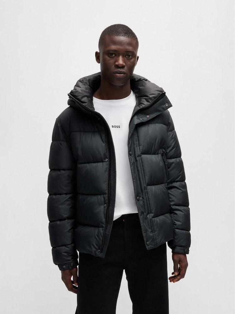 BOSS Black Branded Snap Jacket With Water Repellent Finish - Image 1 of 6
