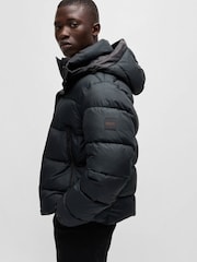 BOSS Black Branded Snap Jacket With Water Repellent Finish - Image 3 of 6