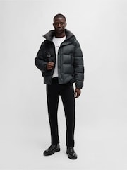 BOSS Black Branded Snap Jacket With Water Repellent Finish - Image 4 of 6