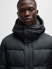 BOSS Black Branded Snap Jacket With Water Repellent Finish - Image 5 of 6