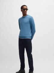BOSS Blue Logo Patch Jumper - Image 2 of 5